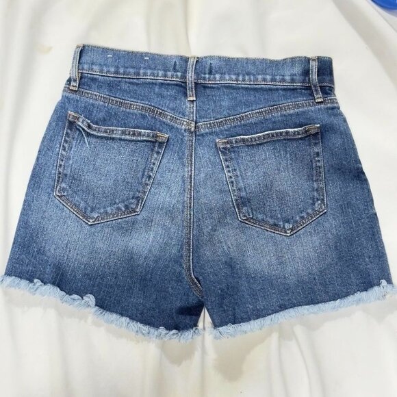 ANN TAYLOR LOFT Women's High-Rise Cotton Stretch Denim Shorts Raw Hem Size 25/0 - Picture 8 of 9
